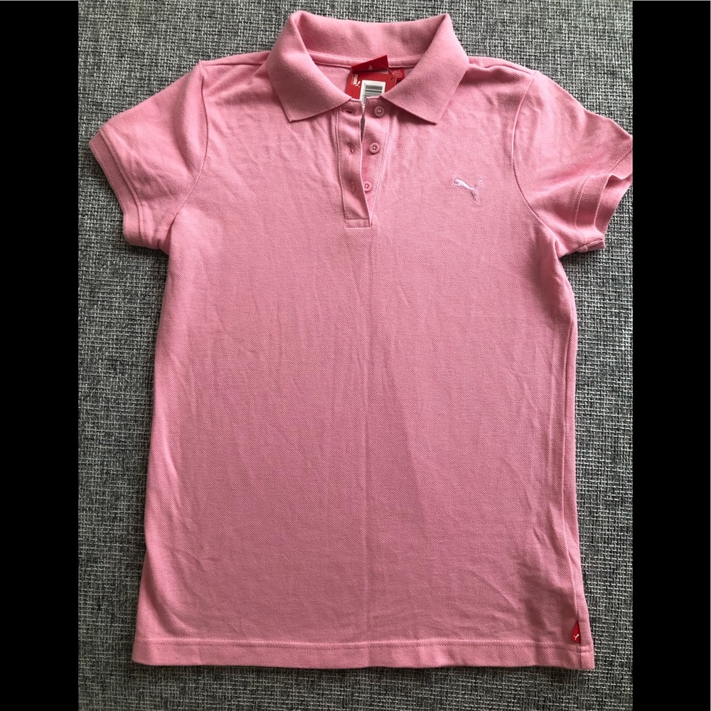 NWT Womens size Large Puma pink polo collared shirt